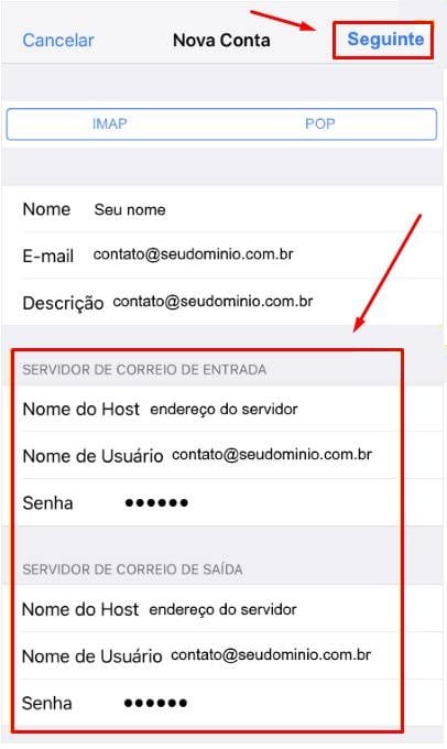 configurar e-mail no iphone