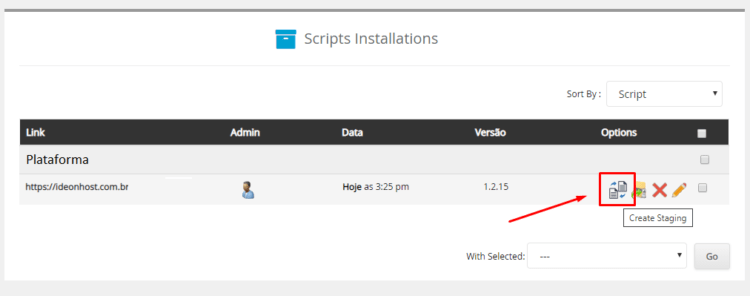 Duplicar uma instalação do Softaculous​