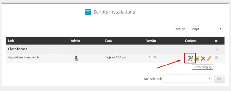 Duplicar uma instalação do Softaculous​